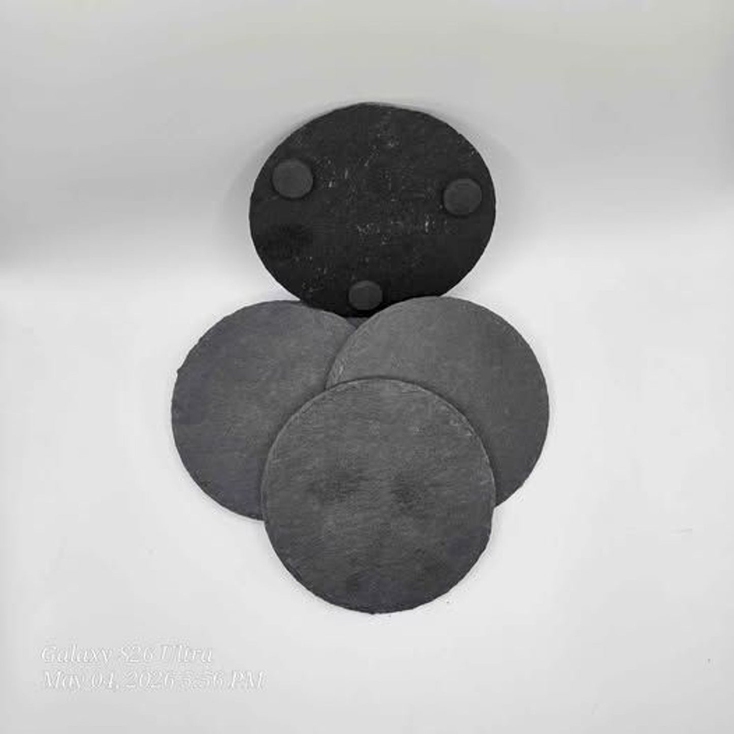 Set of 6 Personalized Laser Engraved Slate Coasters