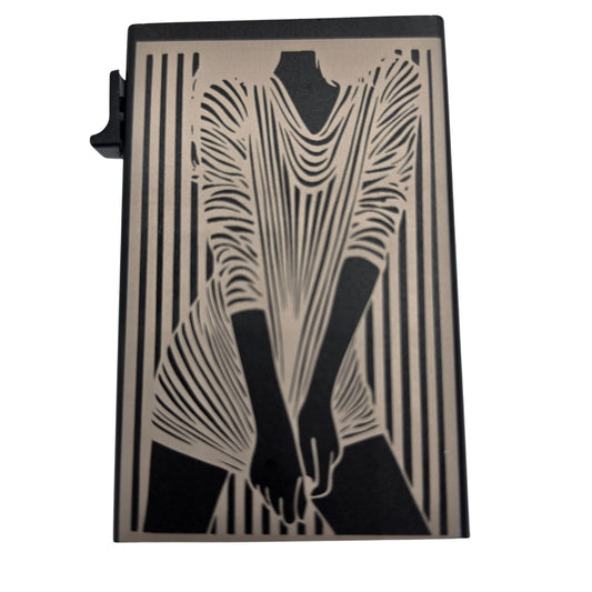 Laser Engraved Geometric Metal Cardholder | Unique Gift Idea