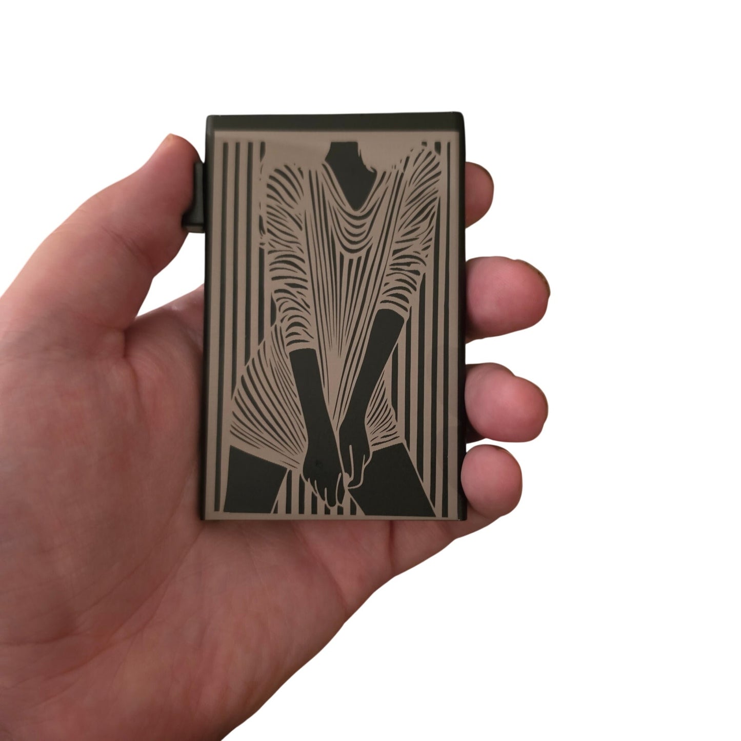 Laser Engraved Geometric Metal Cardholder | Unique Gift Idea