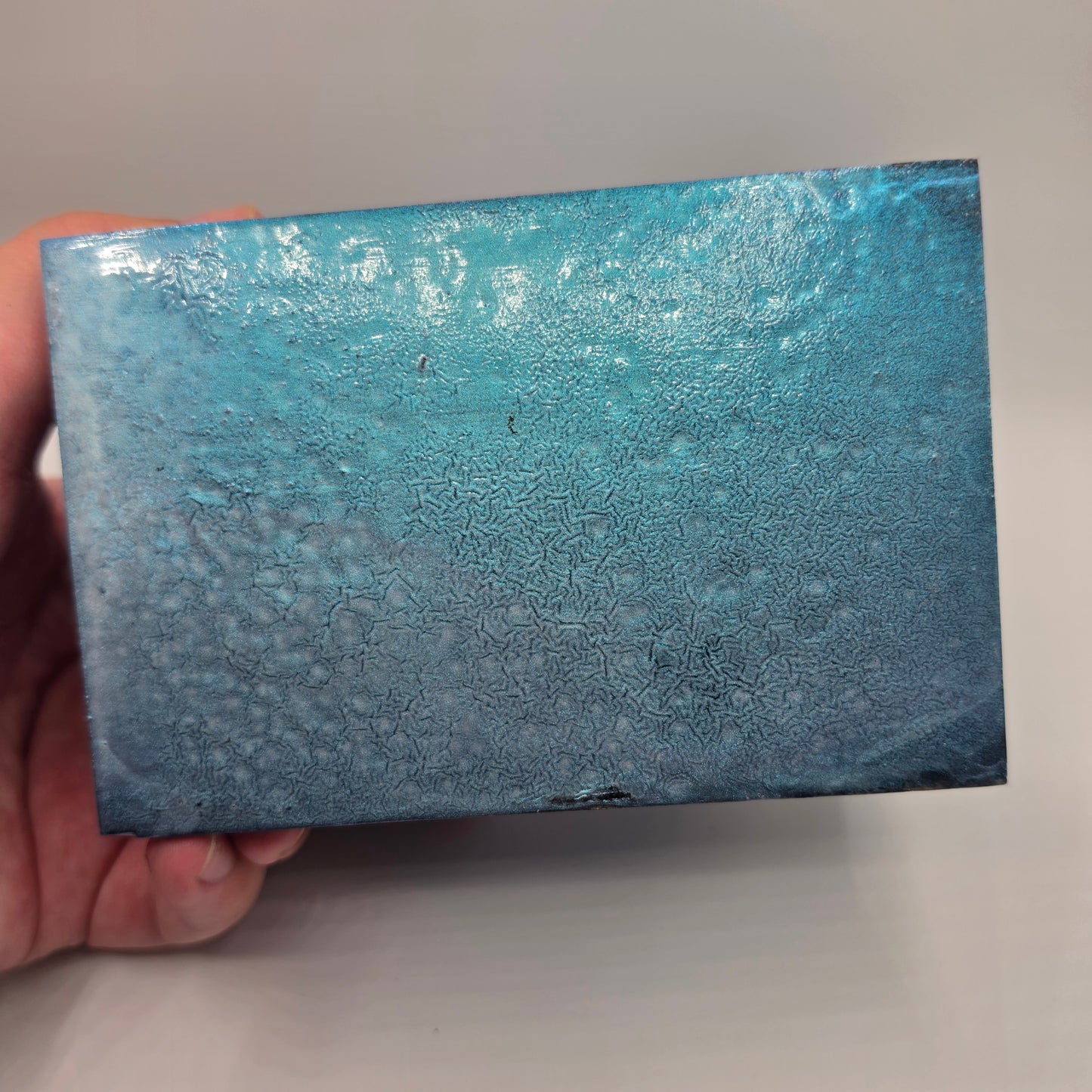 Color Shifting Blue Resin Jewelry Box