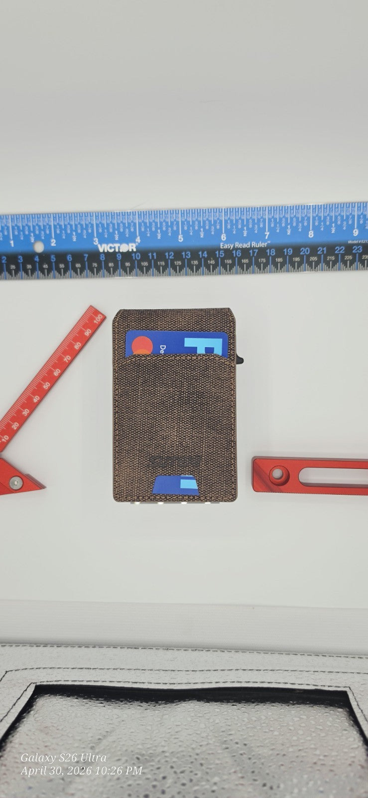 SUTEN Brown Slim Fold Men's Wallet Card Holder Logo Accent, Credit Card Slots