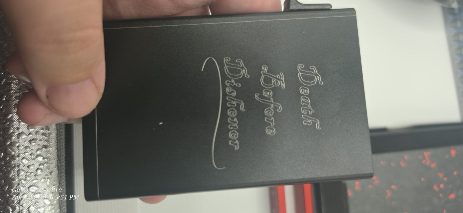 Black Minimalist Pop Up Smart Wallet Custom Engravings, Add Ons Available Men's