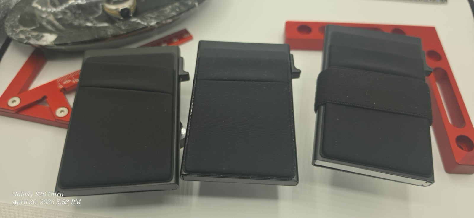 Black Minimalist Pop Up Smart Wallet Custom Engravings, Add Ons Available Men's