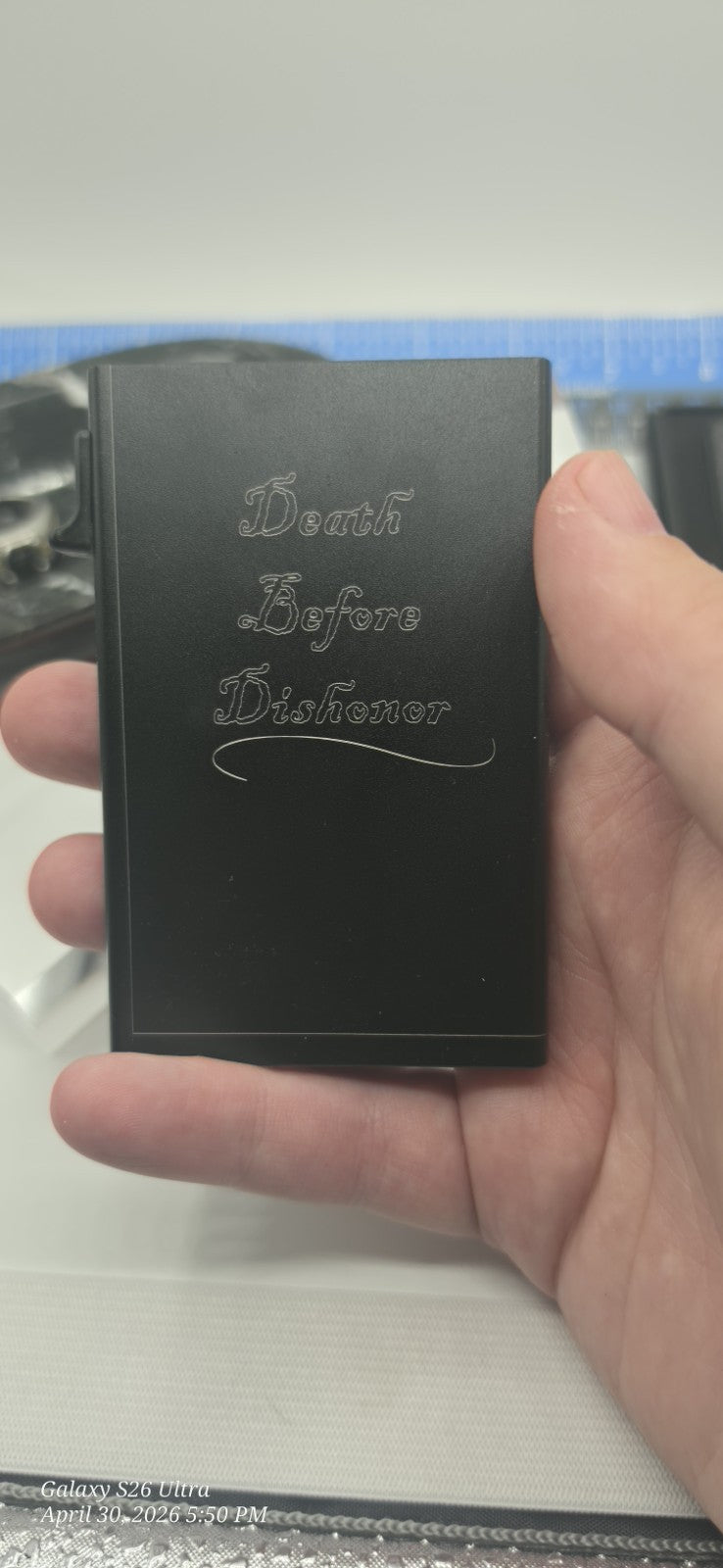 Black Minimalist Pop Up Smart Wallet Custom Engravings, Add Ons Available Men's