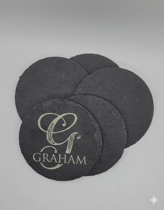 Personalized Gift Put Your Family Name On A Set of 6 Slate Coasters. Or Artwork!